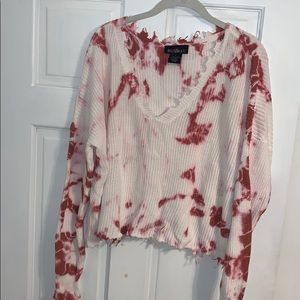 Tie dye distressed sweater